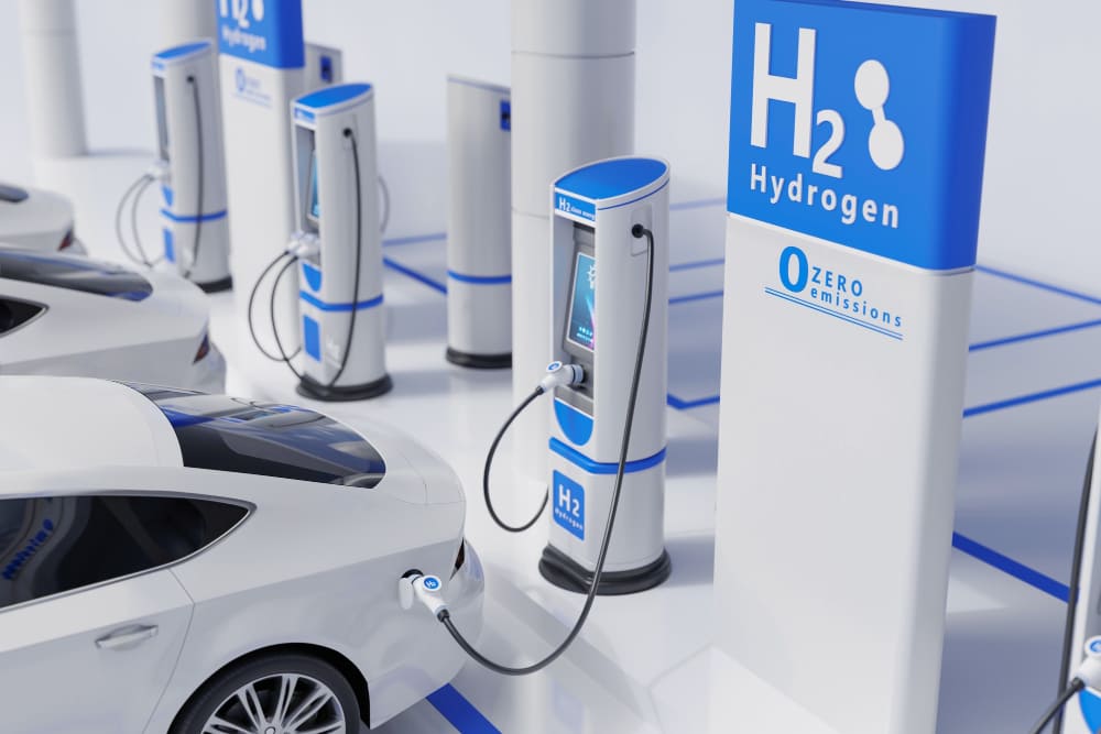A hydrogen car charging station